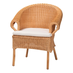 bali & pari Tamara Bohemian Braided Honey Rattan Dining Chair